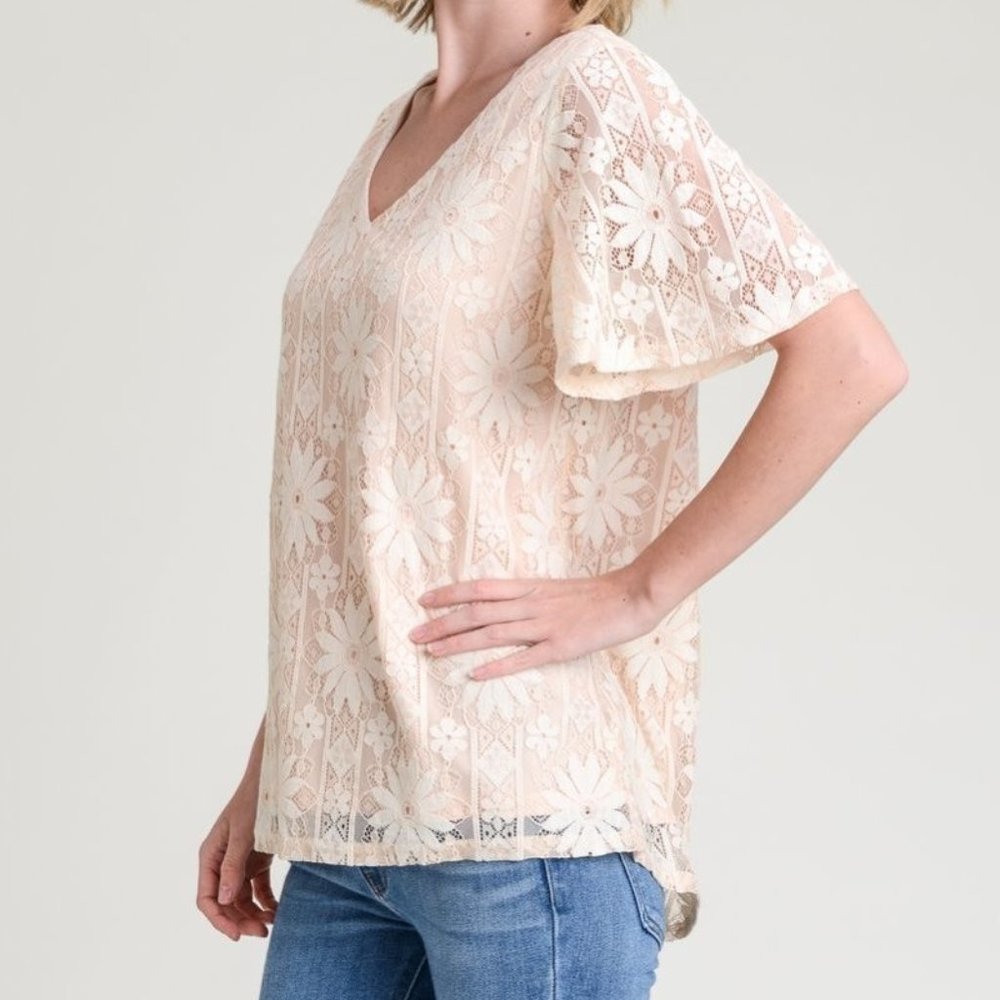 Jodifl Bell Sleeve Lace Top - Picture 3 of 6